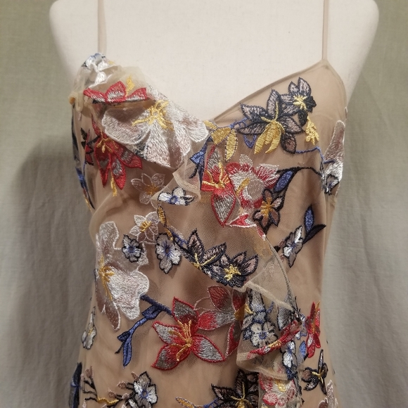 Devlin Embroidered floral V-neck dress - Picture 4 of 8